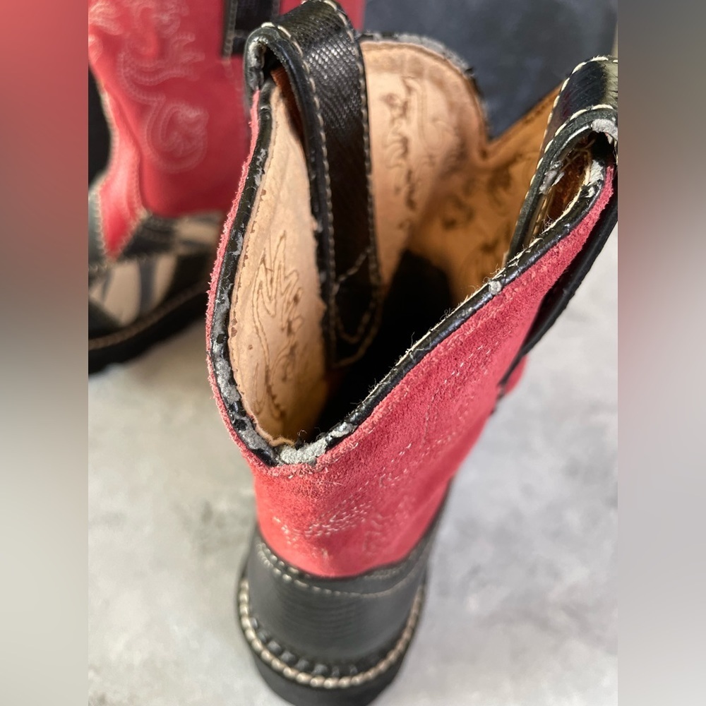 Original Ariat Fatbaby Patchwork Boots Artist Series 6.5B - Picture 13 of 15